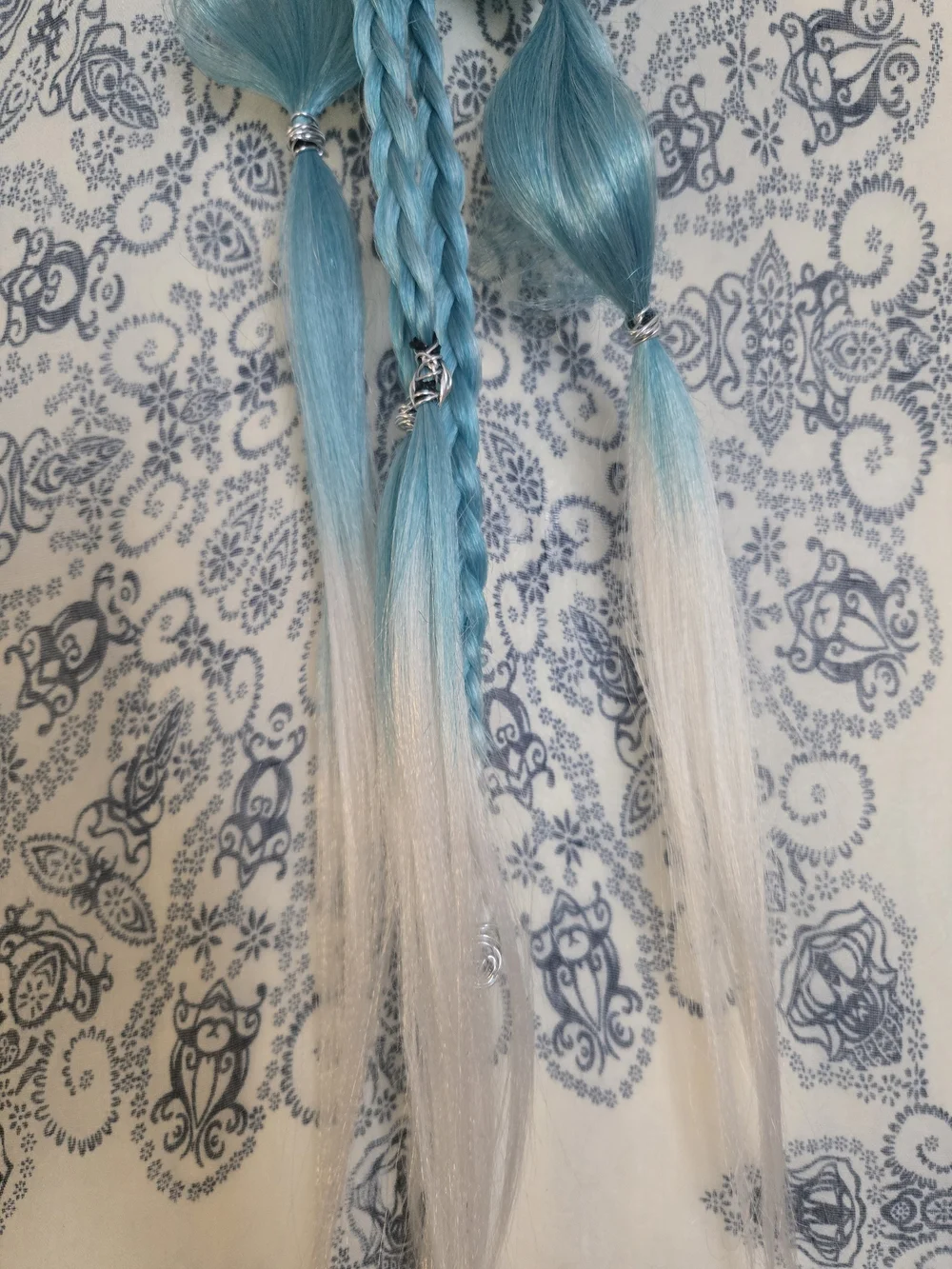 4/$15 Boho Bubble Braids Blue Hair Wrap Extensions Women Accessories